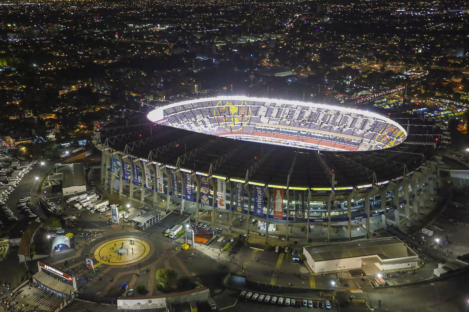 Estadio Azteca — Night · aerial view